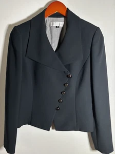 Tahari Arthur Levine Womens Suit Jacket Blazer Black Sz 4P Petite Career Office - Picture 1 of 7