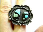 VTG Old Native American Zuni Large Turquoise 925 SSilver US Ring - RARE!! Sz. 6