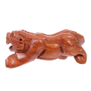 DIY Wood Figurine Wooden Zodiac Figures Wood Carved Decorations Tiger Sculpture - Picture 1 of 12