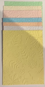 "FRENTES DE TARJETA DE CARTÓN ESTAMPADO EN RELIEVE 8 HOJAS ""Flores Hojas Mariposas" - Imagen 1 de 3