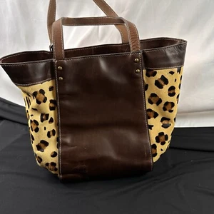 Ariat Ladies Bristol Leopard Brown Tote Bag Leather NWT - Picture 1 of 12