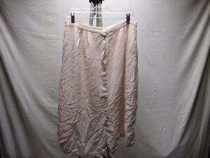 Item-Eyes XL Made in India Women's Button Skirt Bottom Pink Rayon Cotton Flax