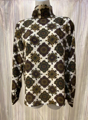 Blusa Camisa De Colección Le Caviar Para Mujer Trabajo Manga Larga Talla 4 Cuello Alto ¡Carrera! Foto 1 de 4