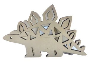 DIY Light-Up Wooden Stegosaurus Dinosaur  6.5" x 4" x 1.5" WORKS! SEE VIDEO! NEW - Picture 1 of 11