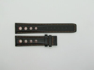 Correa de cuero negra para reloj TISSOT costura roja 20 mm/18 mm Foto 1 de 4