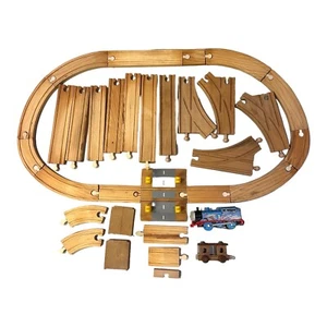 Thomas & Friends Wood Train Tracks Lot of 33 Brio - Picture 1 of 8