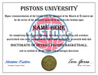 DETROIT PISTONS PERSONALIZED FAN DIPLOMA, GREAT GIFT