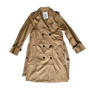 Women's Double Breasted Long Trench Coat Windproof Classic Overcoat - Picture 1 of 10
