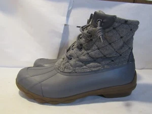 Sperry Womens Quilted Gray Syren Gulf Waterproof Duck Boots Size 9.5 M T66 - Picture 1 of 7