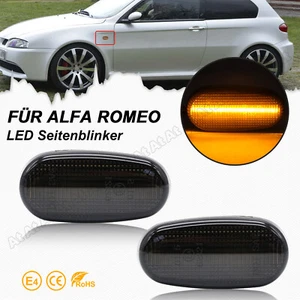 Schwarz LED Seitenblinker Licht Für Alfa Romeo 147 GT 937 MiTo 955 Fiat Bravo 2 - Bild 1 von 9