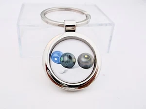BOWLS LAWN INDOOR GREEN BADGE KEY FOB KEYRING KEYFOB CHAIN NOVELTY GIFT - Picture 1 of 4