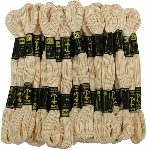 OFF WHITE Ancoraggio filo da ricamo fili di cotone filo punto croce cucito bianco sporco