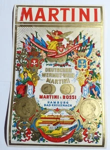 Etikett Label MARTINI Hamburg Bad Kreuznach 240 x 155 mm sehr dekorativ von 1958 - Bild 1 von 2