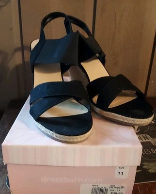 Mujer DressBarn CALYPSO Negro Cuña Tacones Zapatos Talla 11 Foto 1 de 4