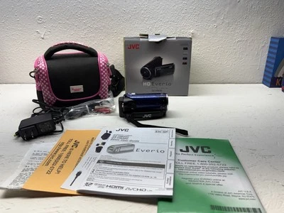 JVC HD Everio GZ-HM30U Camcorder w/ Box, Cables, Manuals + Pink Bag (Tested) - Image 1 of 4