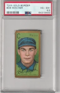 T205 Gold Border Bob Bescher, Sovereign Back, PSA VG-EX+ 4.5 - Picture 1 of 2