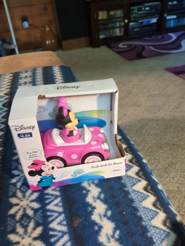 Disney Minnie Mouse розовый Push and Go автомобиль с горошек 5» трансформируемый милый - Изображение 1 из 1