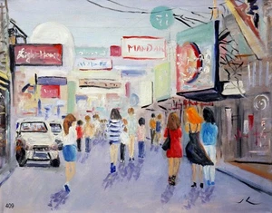 "Paseo de Tokio" #367 - Pintura al óleo original de Julia Lu 16"x20" - Imagen 1 de 1