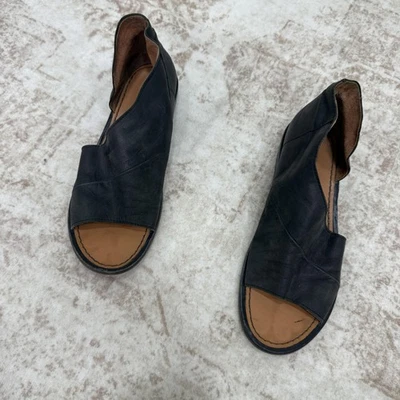 Free People Shoes Womens Size 9 Black Leather Peep Toe Cutout Booties S0123095 - Image 1 of 4