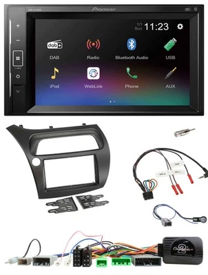 Pioneer DAB Lenkrad 2DIN Bluetooth USB Autoradio für Honda Civic 2006-2012 - Bild 1 von 4