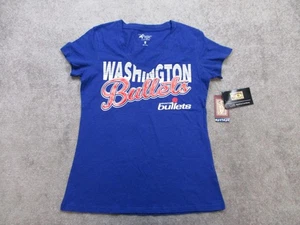 T-shirt GIII Washington Bullets donna blu medio elasticizzato 4her Carl Banks nuova con etichetta - Foto 1 di 7