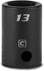 13 Mm Shallow Impact Socket, 3/8-Inch Drive, 6-Point, Metric - Picture 1 of 11