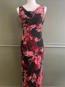 Stunning Vtg Beaded Floral Cowl Neck Gown 8 - Whimsigoth Fairycore Wedding Guest - Picture 1 of 13
