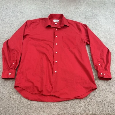 Camisa social masculina Saddlebred grande 34x35 (16x16,5) vermelha manga longa - Imagem 1 de 4