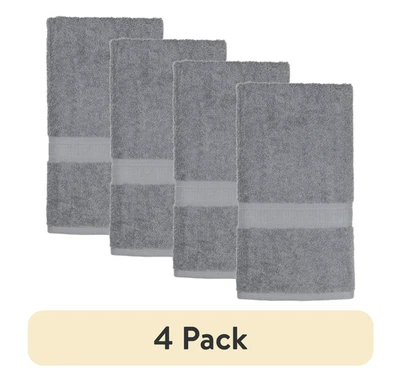 (Pack de 4) Toalla de Mano Mainstays 100% Algodón, Básica Súper Suave y altamente absorbente Foto 1 de 4