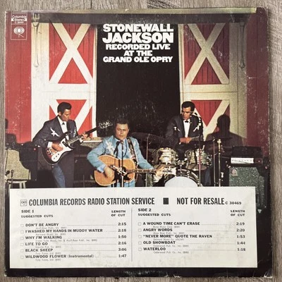 Stonewall Jackson Live At The Grand Ole Opry vinyl LP Columbia C 30469 PROMO - Image 1 of 4