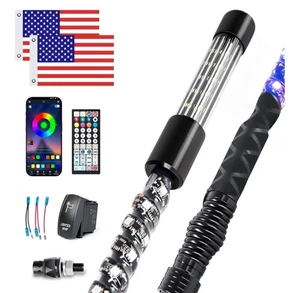 2PC 3FT Whip Lights for Side by Side, Top Light Fuction RGB Chasing Light NEW - Picture 1 of 7
