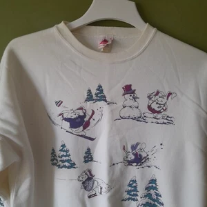 Vintage Lady Footlocker Sweatshirt Jumper White Womans Size M - Picture 1 of 10
