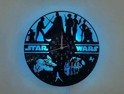 Reloj de Pared Disco Vinilo LED con Diseño Guerra LED Luz Nocturna LED Pared Vinilo Foto 1 de 4