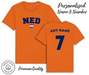 Netherlands T-Shirt 2024 Personalised Name & No Adult Kids Baby, Football Euro - Picture 1 of 5