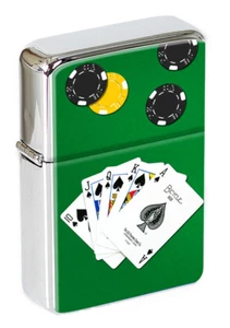 Royal Flush Cards Flip Top Lighter - Picture 1 of 5