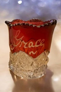 ⭐️ Grúa Rubí Flash EXPOSICIÓN SAN LOUIS 1904. Soporte de palillo de dientes SOUVENIR de vidrio - Imagen 1 de 4