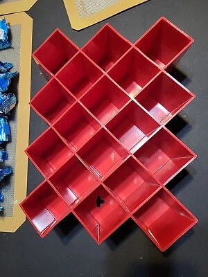 Vintage COPCO MCM Mid Century Modern Red Honeycomb Danish Retro Wall Spice Rack - Image 1 of 4