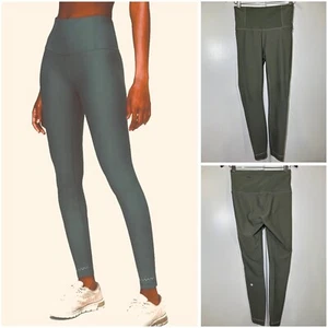 Lululemon In Focus Run Tight Women's Olive Green Leggings  Size 8 - Picture 1 of 8