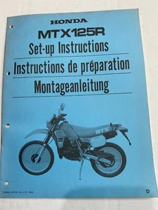 Genuine Honda MTX125R 1983 Set Up Instruction Manual Book 97KE100 - Picture 1 of 4