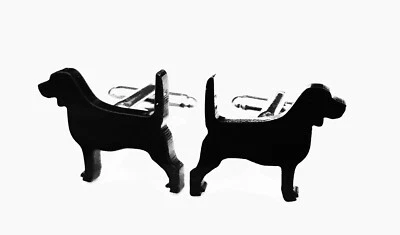 Beagle Dog Cufflinks Mens Novelty Dog Shirt Cufflinks In Black - Image 1 of 3