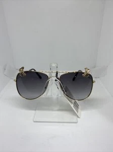 Kids Girls Fun Cute Fashion Sunglasses Gold Butterfly Classic Aviator Black Lens - Picture 1 of 7