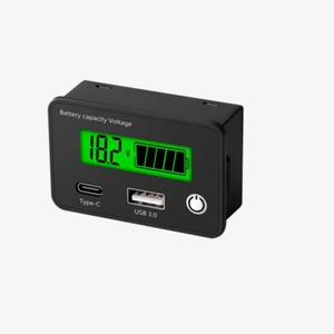 Battery Capacity Voltmeter Tester Lithium Voltage Meter Monitor W/ QC3.0 Ports g - Picture 1 of 10