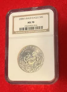 2008-S BALD EAGLE HALF DOLLAR 50C NGC MS70 HALF DOLLAR. - Picture 1 of 2
