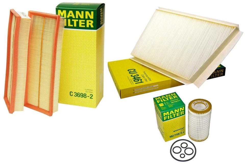 Комплект масляных воздушных бумажных салонных фильтров Mann для Benz W203 C203 C209 C230 C280 CLK320 - Изображение 1 из 1