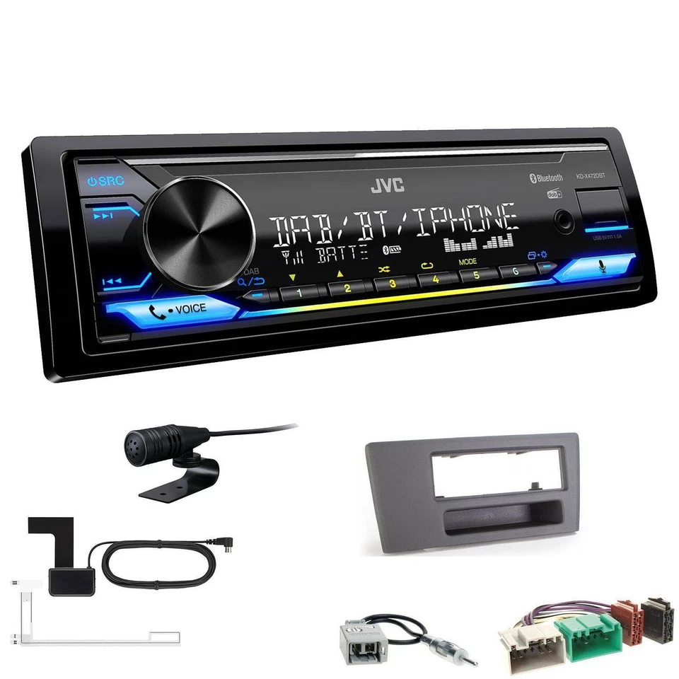 JVC Digital Receiver Autoradio Bluetooth DAB für Volvo V70 2000-2004 schwarz