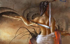 Anime artwork fantasy art girl brunette back tattoo Playmat Gaming Mat Desk - Picture 1 of 1