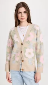 ASTR THE LABEL MUJER Roseta Primavera Floral Cárdigan Suéter XL Rosa Beige $110 - Imagen 1 de 13