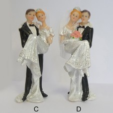 Statue per Torta Argentoargento Matrimonio Decorazione Coppia Sposi Su Arm 13 CM