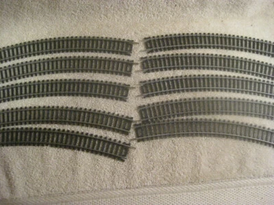 Ho Scale Atlas & others R18 curved Track Lot Of 10 Nickle silver - Image 1 of 4