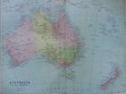 Antyczna mapa Australii i Nowej Zelandii datowana na 1880 rok Mapa świata Atlas